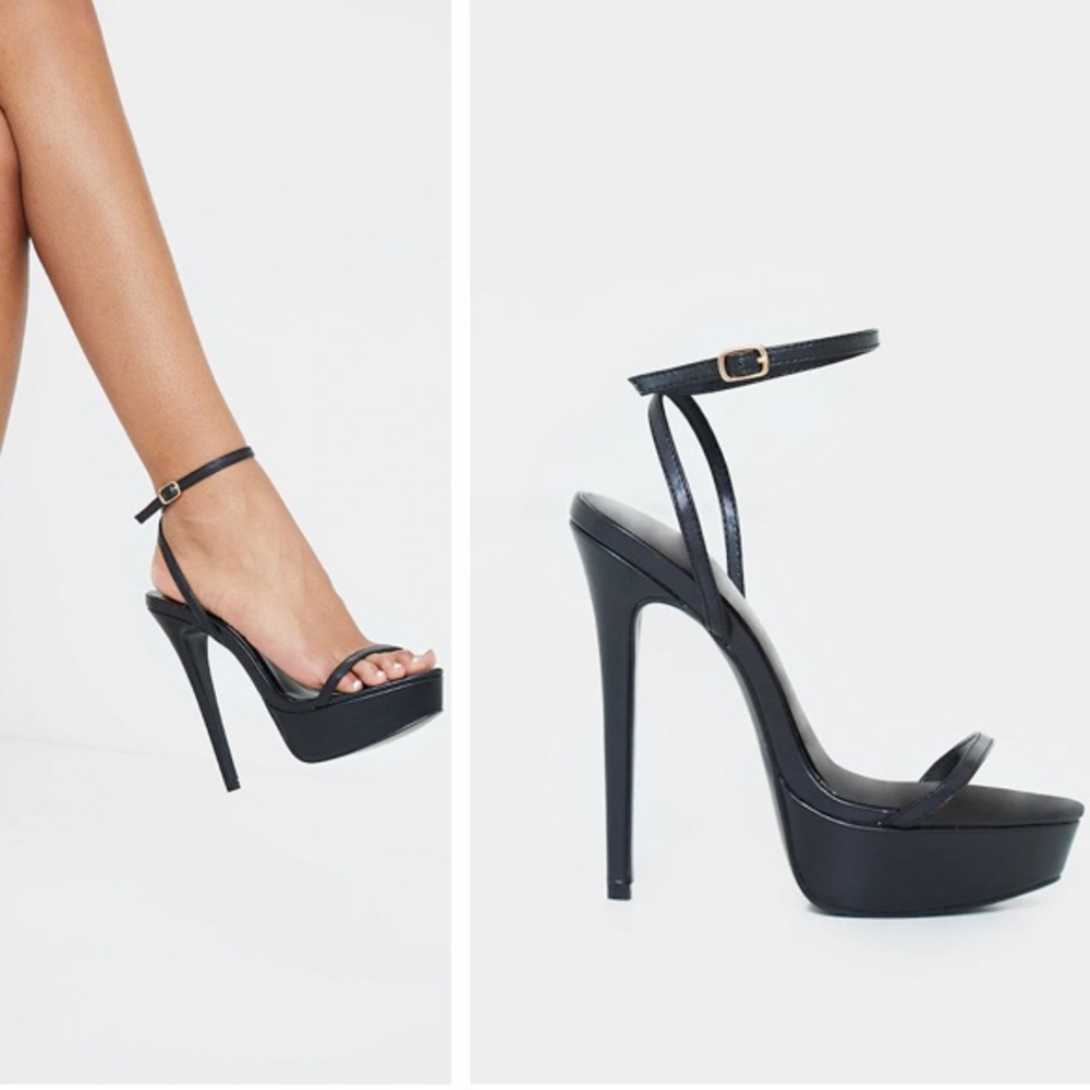Pretty little thing black heels